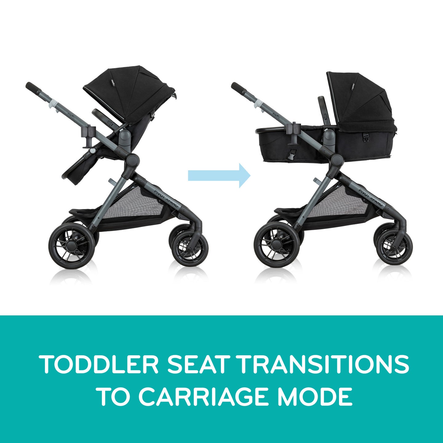 Evenflo - Pivot Xpand Modular Double Stroller - Ayrshire Black